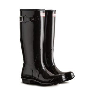 Hunter Original Tall Black Gloss Rain Boots - Size 7